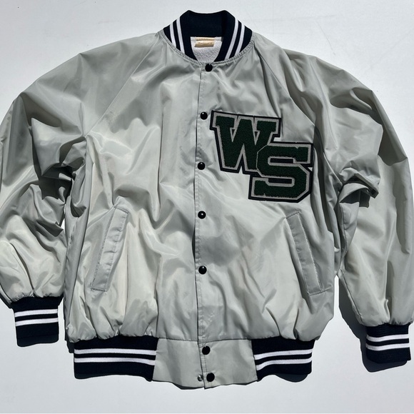 Auburn Sportswear Bomber Jacker Adult XL Gray Black Made in USA - Picture 3 of 7